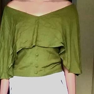 Crop top,dark green colour